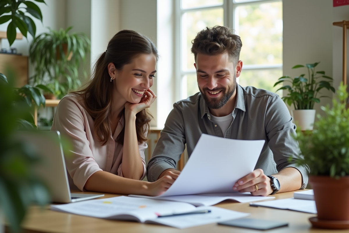 Entrepreneur et stagiaire collaborant dans un espace lumineux