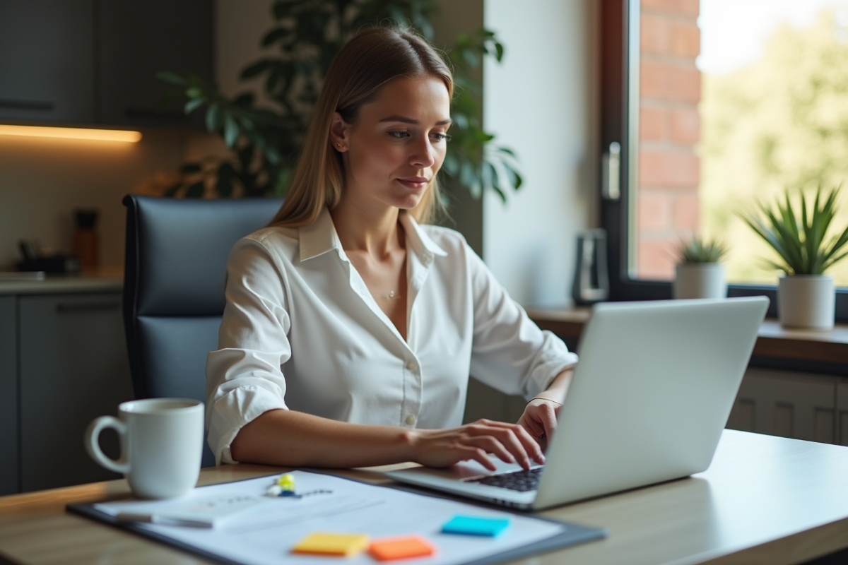 Femme professionnelle examinant un rapport d