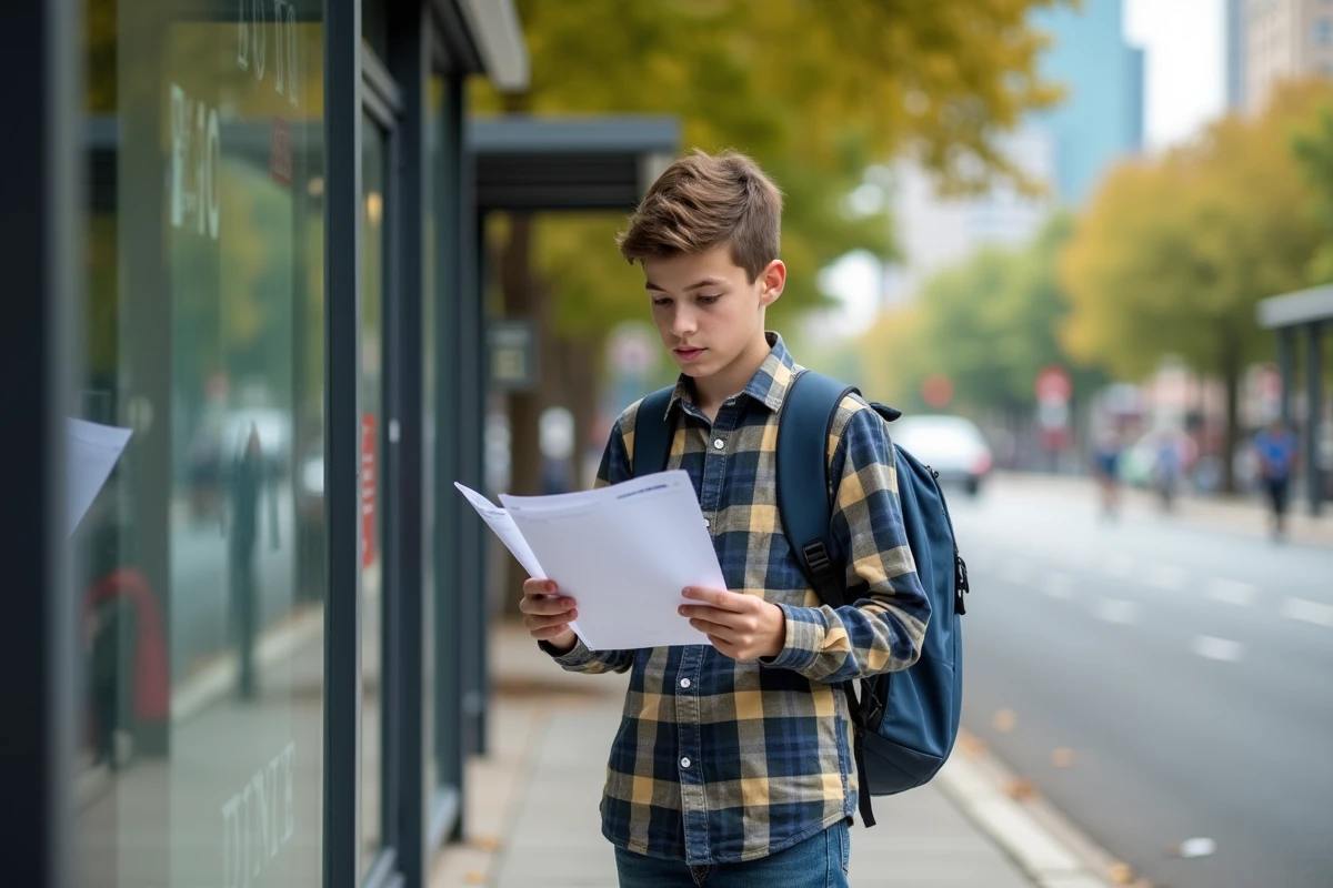 Garçon de 17 ans avec sac à dos à l