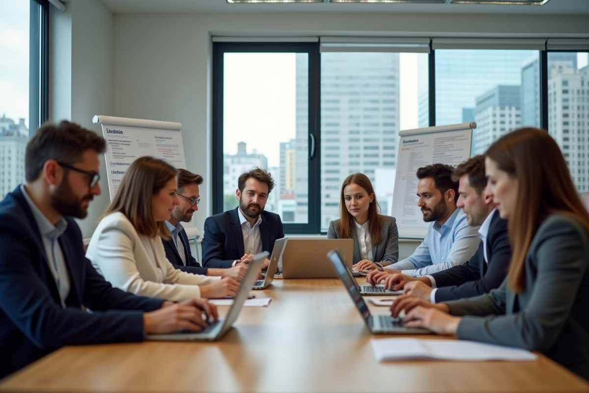 Groupe diversifié de personnes travaillant ensemble lors d