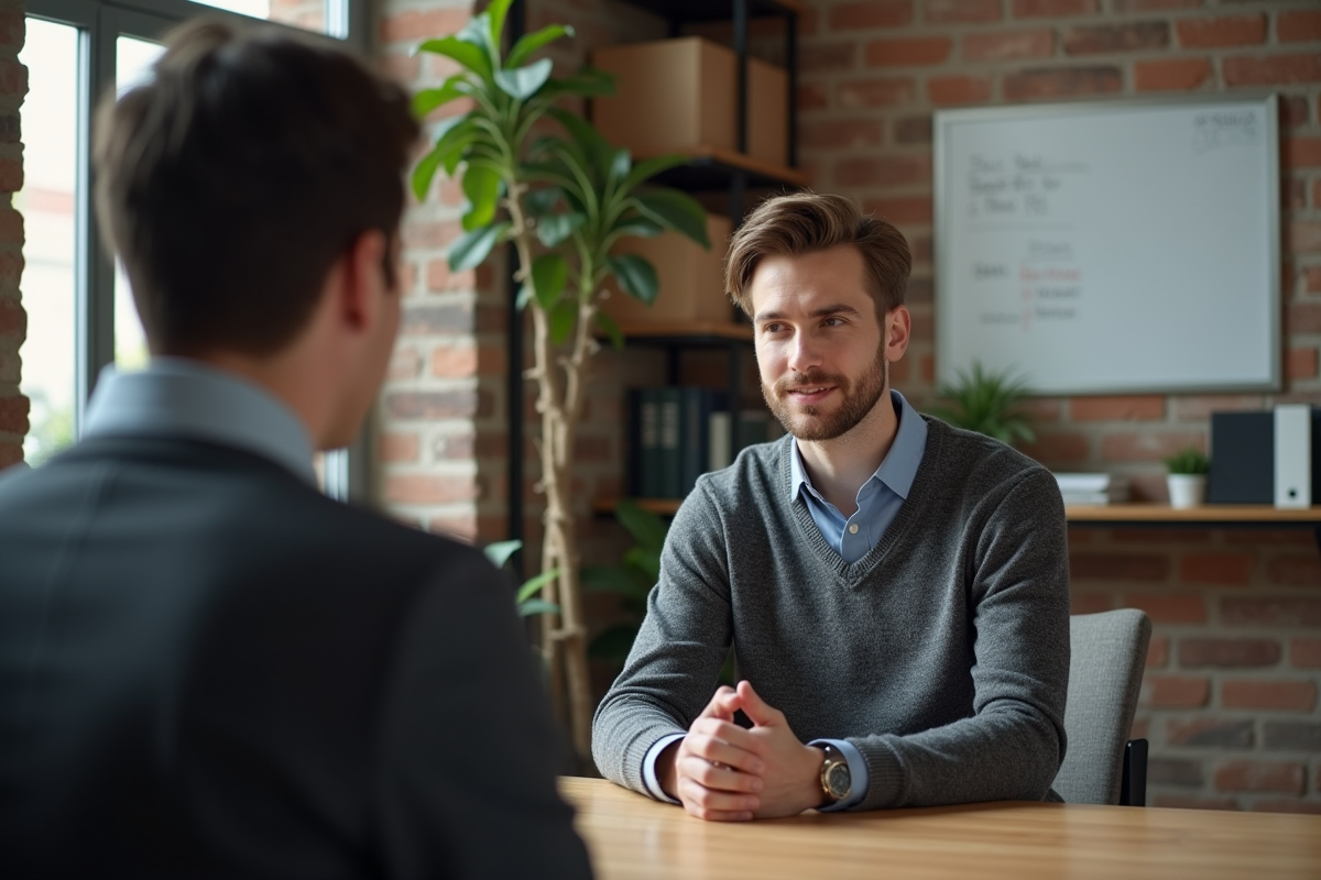 Jeune homme en discussion lors d